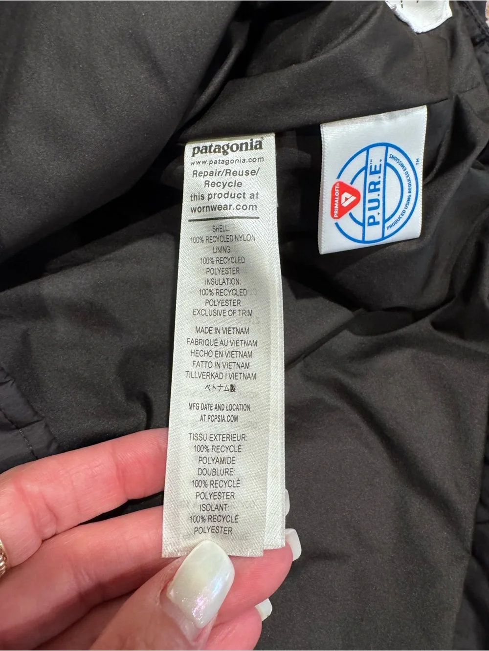 Patagonia Black Quilted Puffer Jacket